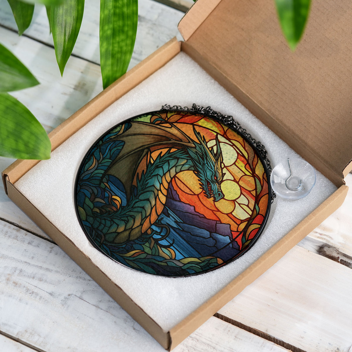 Nightshade Serpent Stained Glass Window Hanging Suncatcher