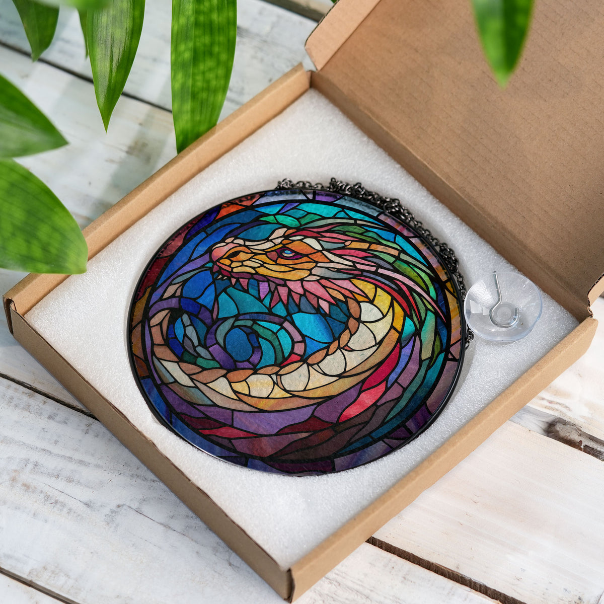 Twilight Glimmer Stained Glass Window Hanging Suncatcher