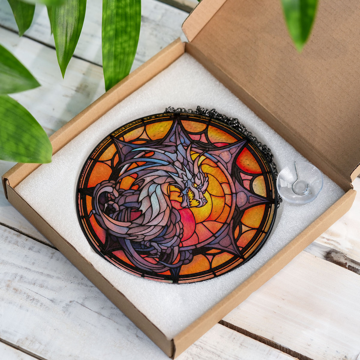 Silver Windscale Stained Glass Window Hanging Suncatcher