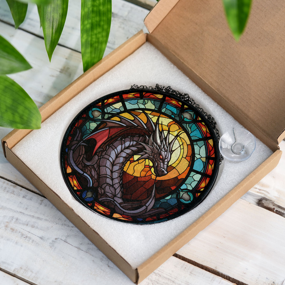 Aether Warden Stained Glass Window Hanging Suncatcher