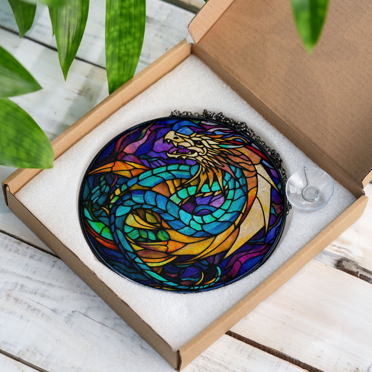 Drake of the Dawn Stained Glass Window Hanging Suncatcher