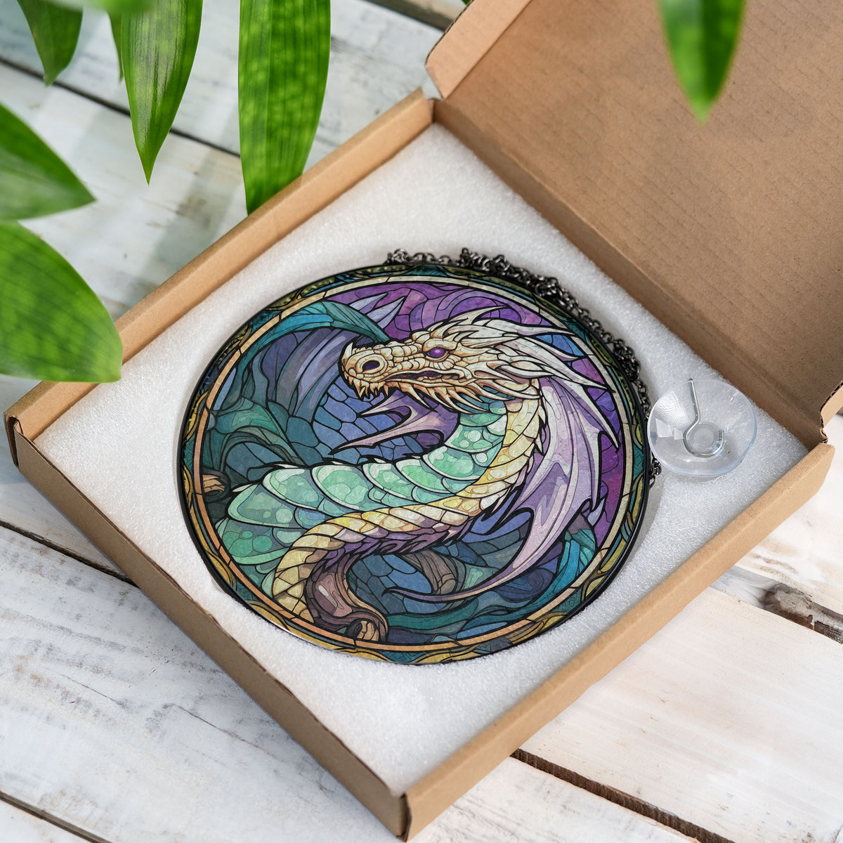 Opal Flamebinder Stained Glass Window Hanging Suncatcher