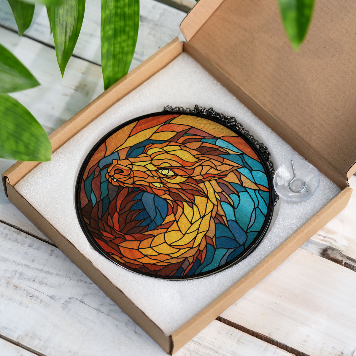 Sapphire Storm Stained Glass Window Hanging Suncatcher