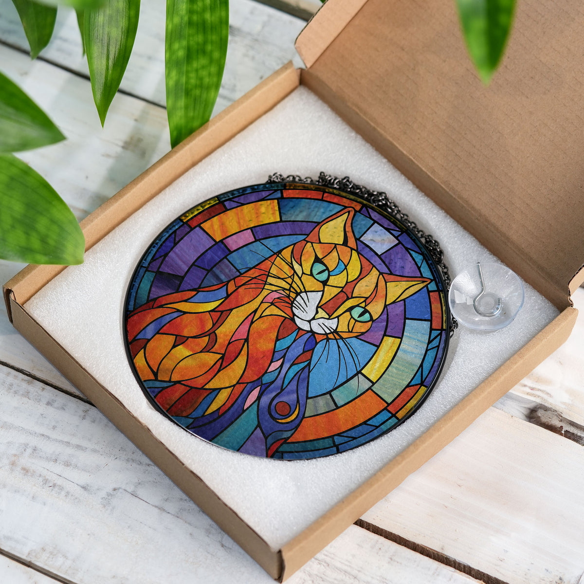 Sunlit Majesty Stained Glass Window Hanging Suncatcher