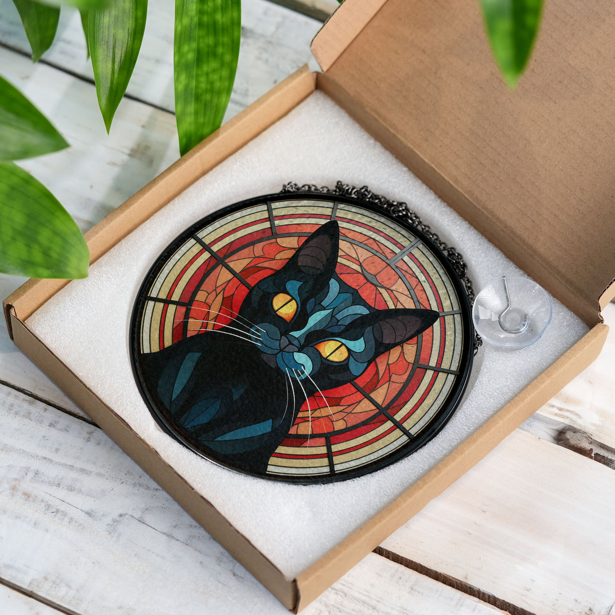 Twilight Hunter Stained Glass Window Hanging Suncatcher