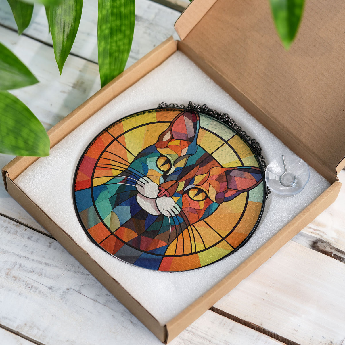 Mystic Sunrise Stained Glass Window Hanging Suncatcher