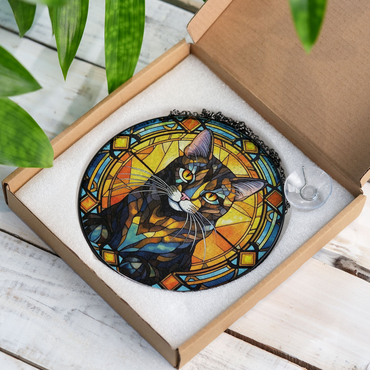 Mystic Amberglow Stained Glass Window Hanging Suncatcher