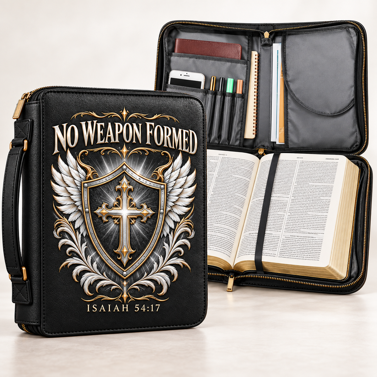 No Weapon Formed – Armor of Faith Black Bible Cover