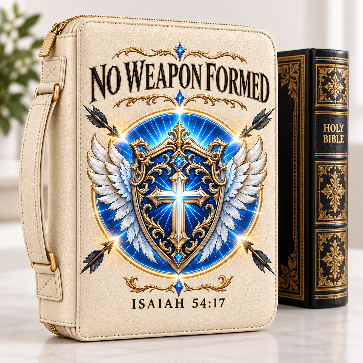 No Weapon Formed – Heavenly Armor Ivory Bible Cover