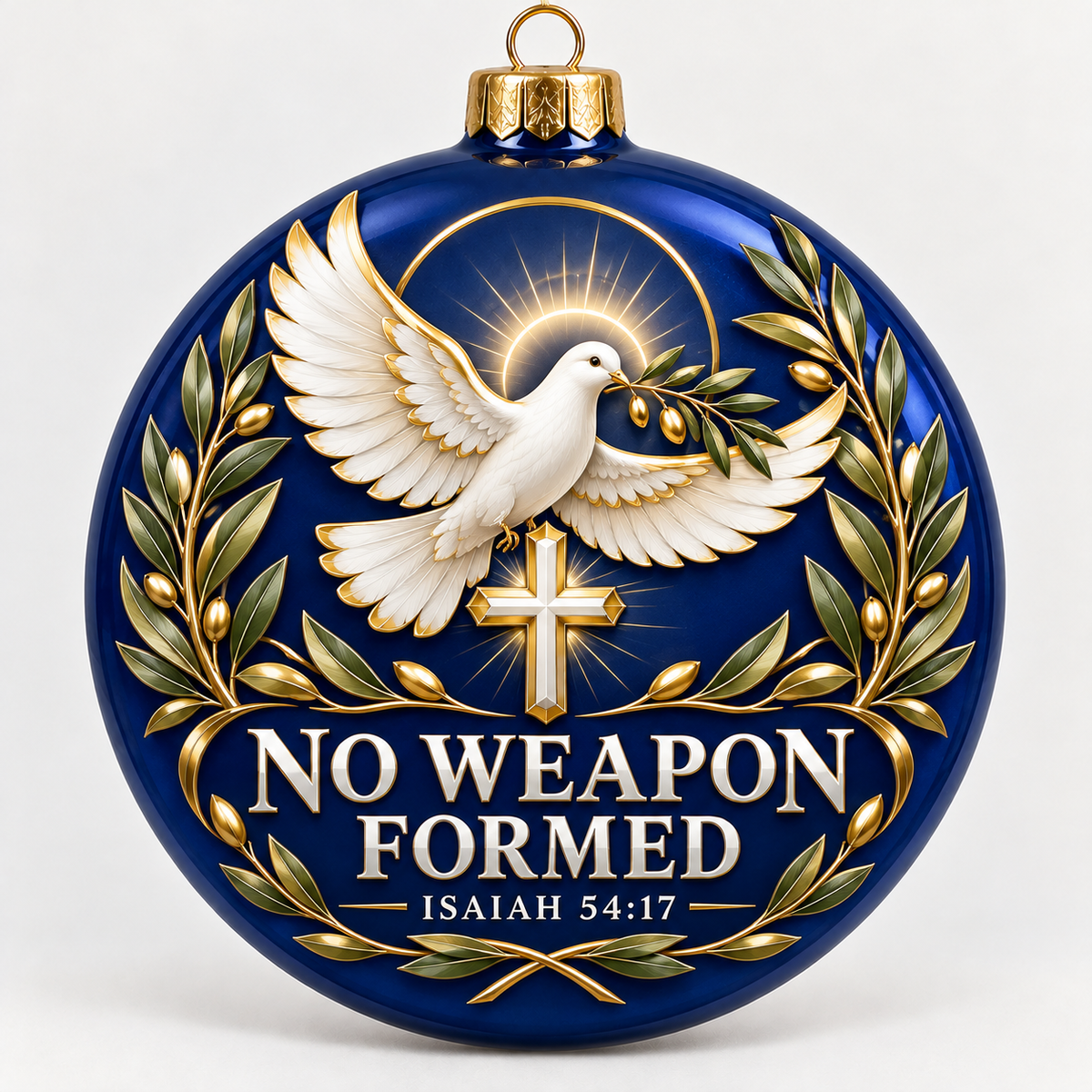 Dove of Peace Christian Christmas Ornament – Isaiah 54:17