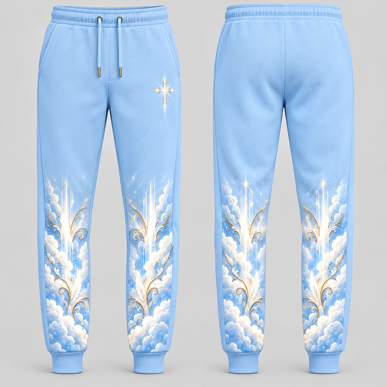 No Weapon Formed – Heavenly Shield Ice Blue Christian Sweatpants