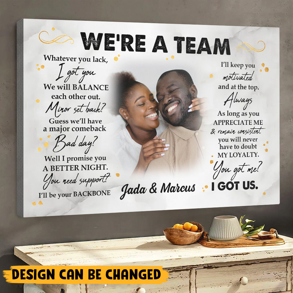 We're A Team - Personalized Poster/Canvas - Best Gift For Couple, For Valentine - Giftago
