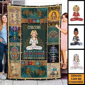 The Soul Of Mermaid Yoga Namaste - Personalized Blanket - Best Gift For Yoga Lovers - Giftago