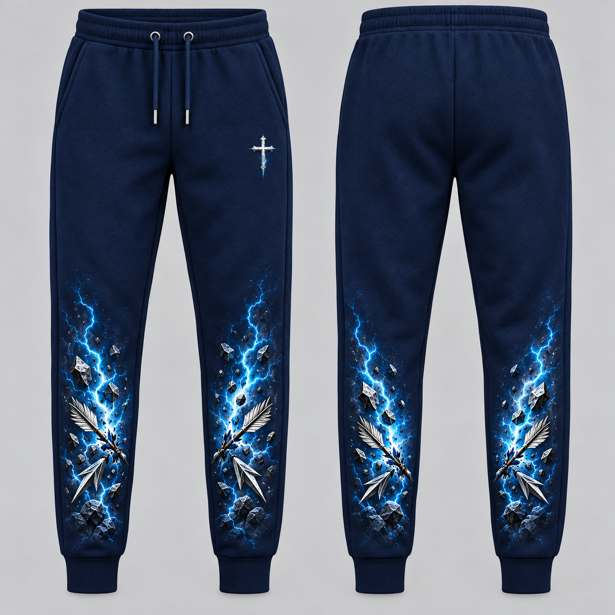 No Weapon Formed – Unbroken Faith Midnight Navy Christian Sweatpants