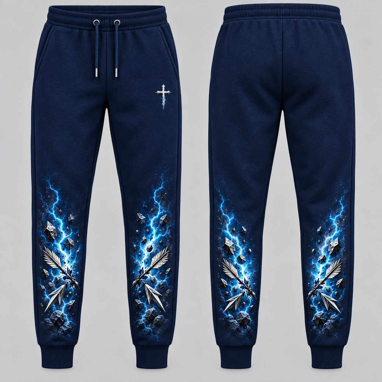 No Weapon Formed – Unbroken Faith Midnight Navy Christian Sweatpants