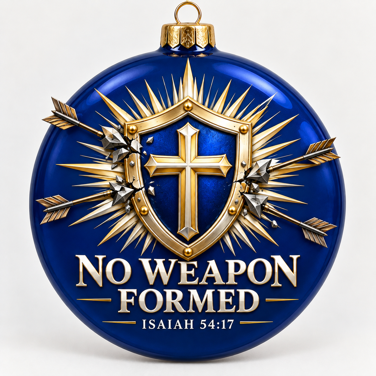 Shield of Faith Christian Christmas Ornament – Isaiah 54:17