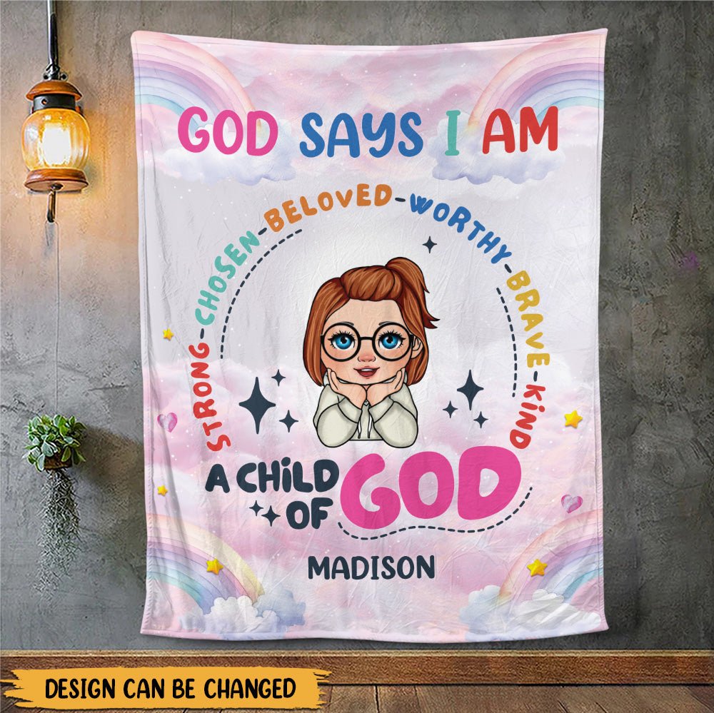 A Child Of God Blanket - Personalized Blanket - Giftago