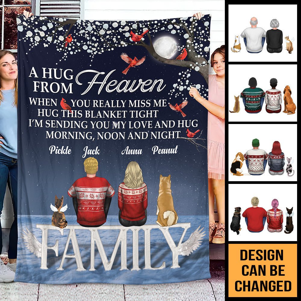 A Hug From Heaven For Pet Lovers - Personalized Blanket - Best Gift For Pet Lovers - Giftago