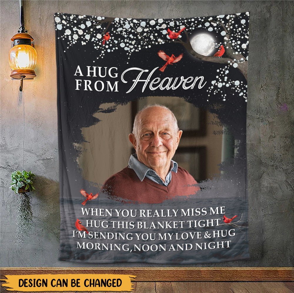 A Hug From Heaven Photo - Personalized Blanket - Sympathy Gift - Giftago