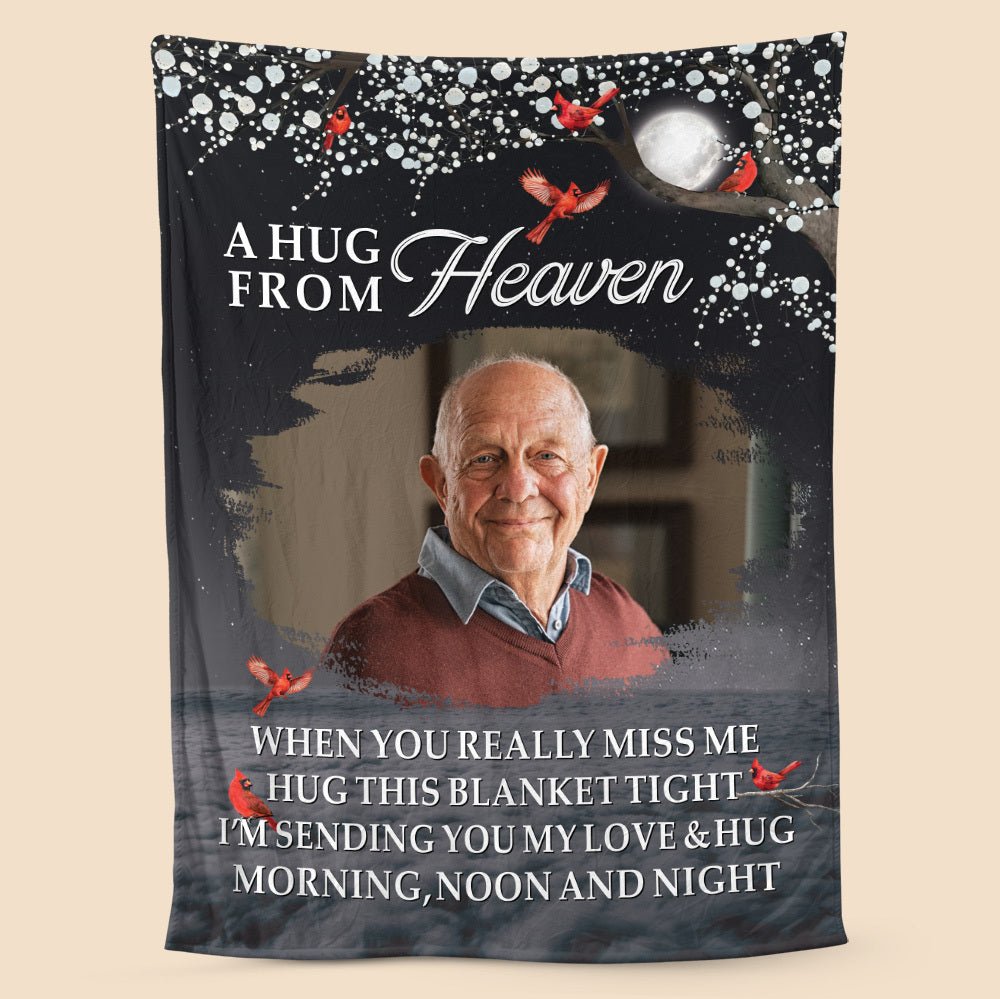 A Hug From Heaven Photo - Personalized Blanket - Sympathy Gift - Giftago