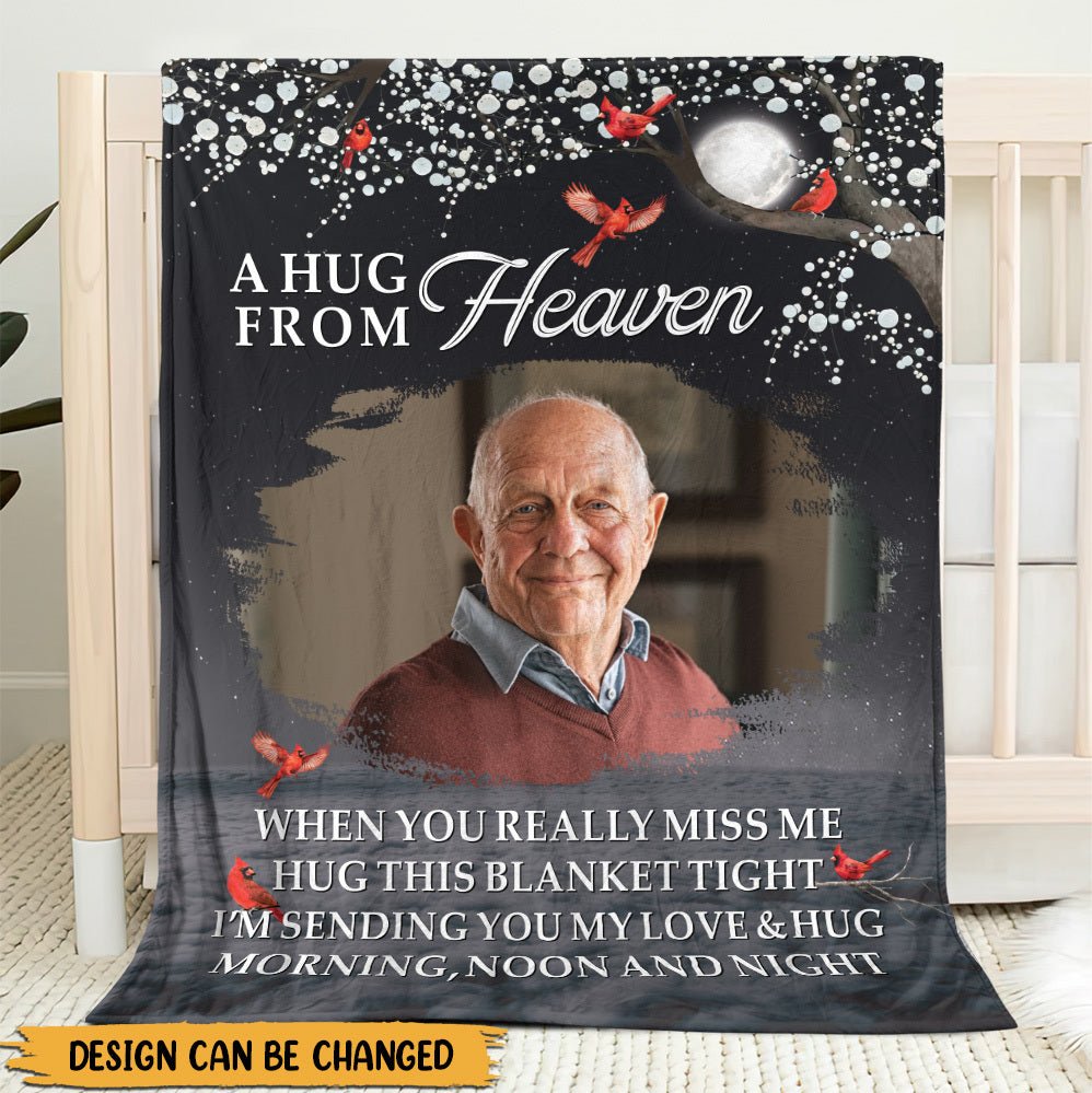A Hug From Heaven Photo - Personalized Blanket - Sympathy Gift - Giftago