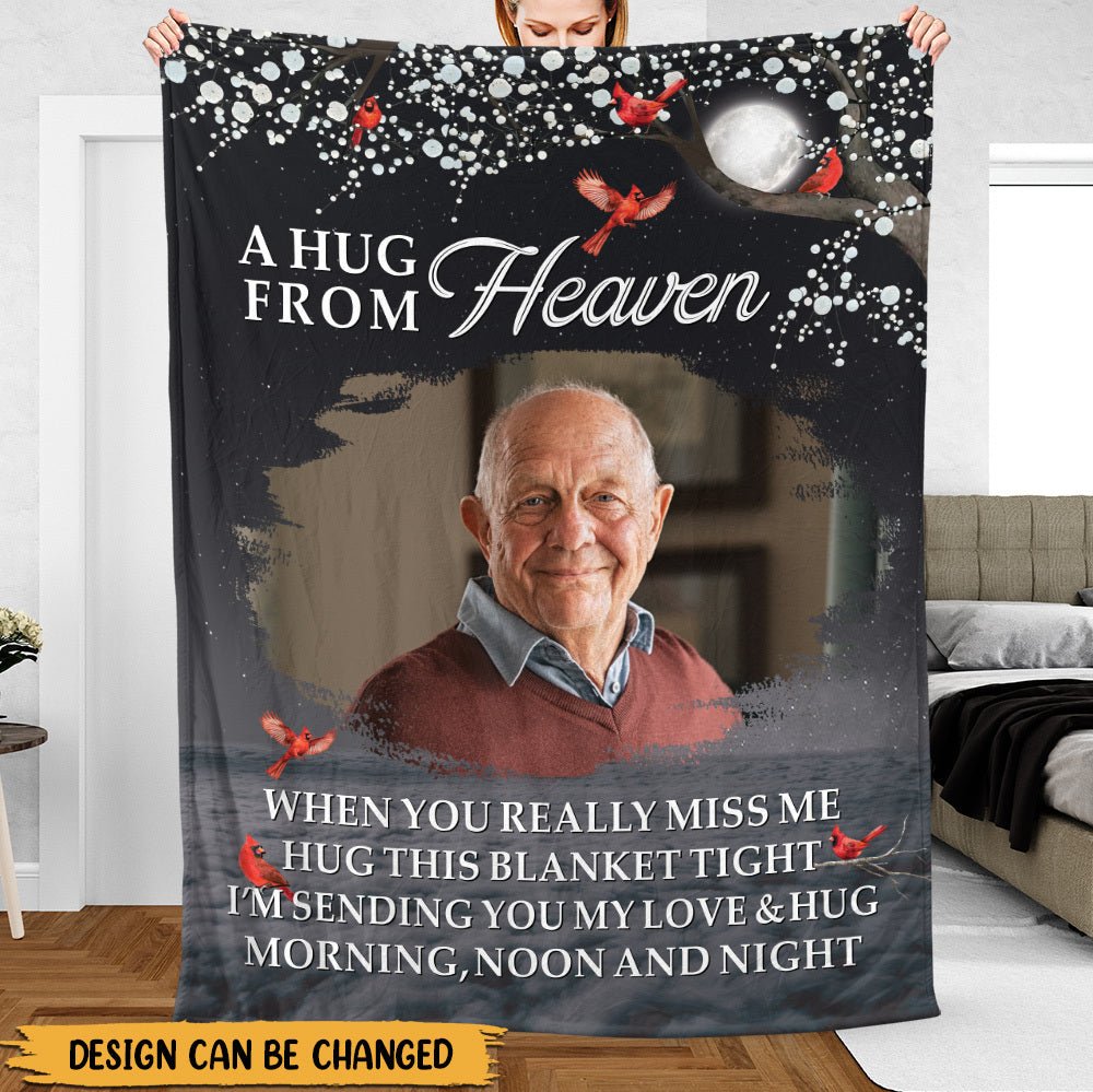 A Hug From Heaven Photo - Personalized Blanket - Sympathy Gift - Giftago
