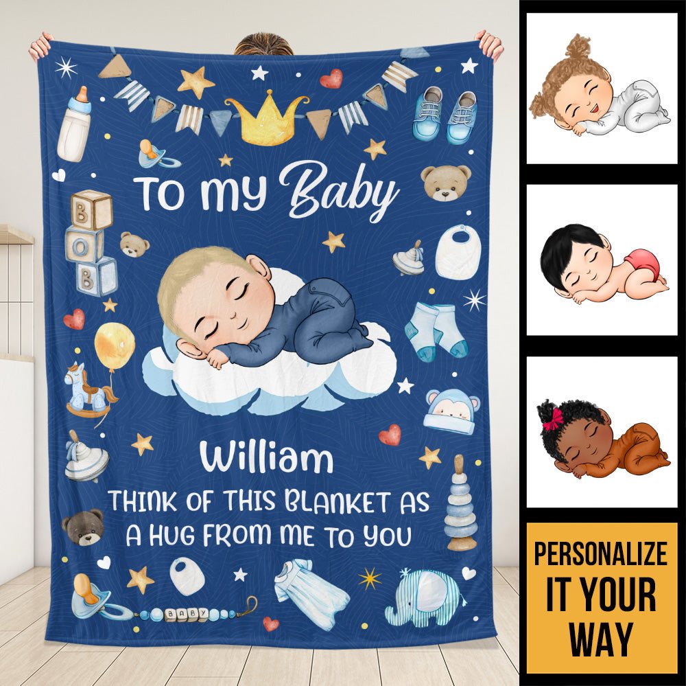 A Hug From Me To You Blanket - Personalized Blanket - Giftago