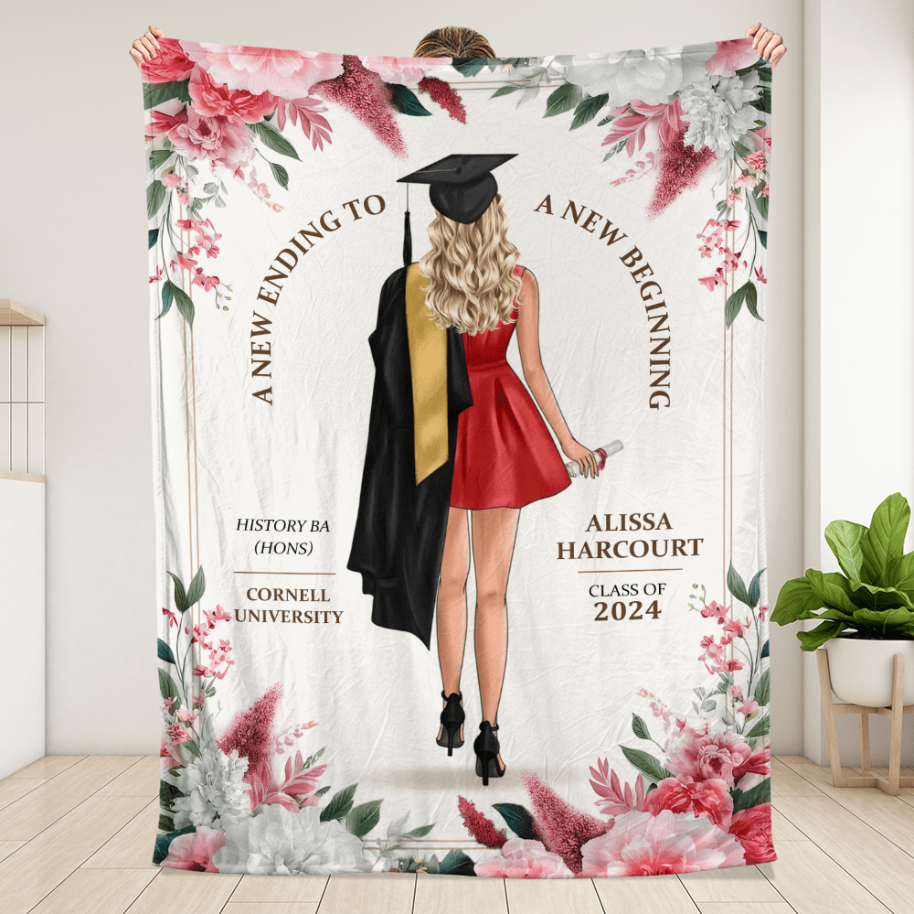 A New Beginning Graduation Personalized Blanket - Personalized Blanket - Giftago