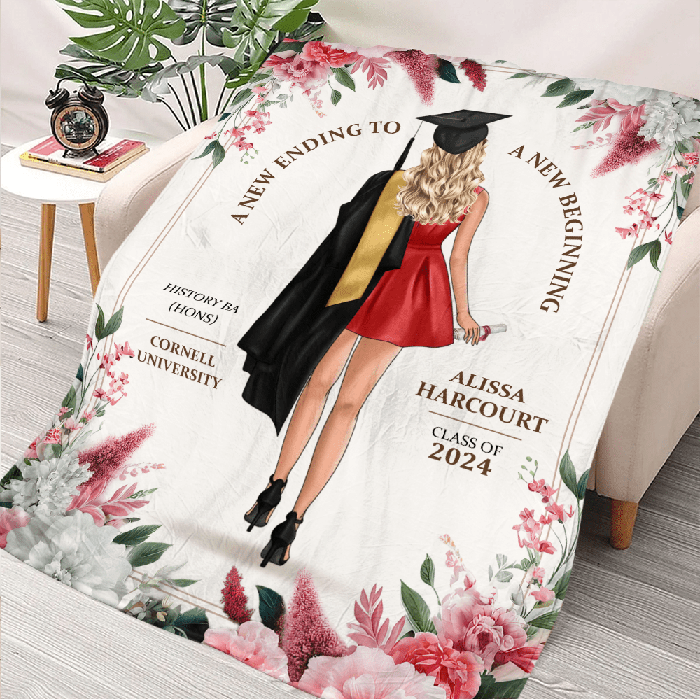 A New Beginning Graduation Personalized Blanket - Personalized Blanket - Giftago