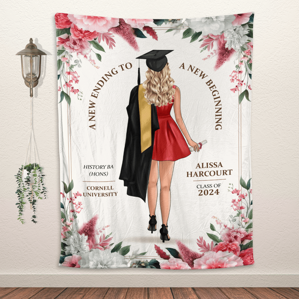 A New Beginning Graduation Personalized Blanket - Personalized Blanket - Giftago