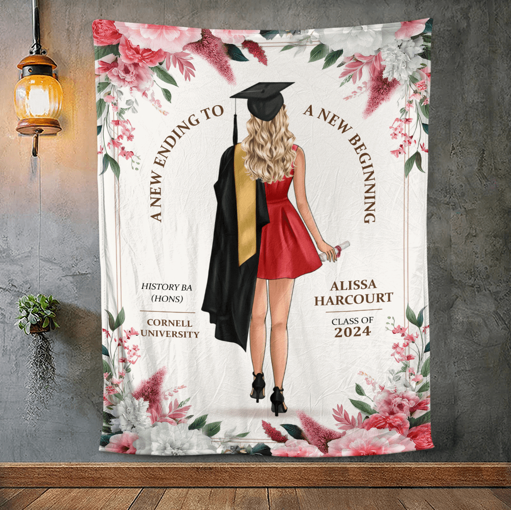 A New Beginning Graduation Personalized Blanket - Personalized Blanket - Giftago