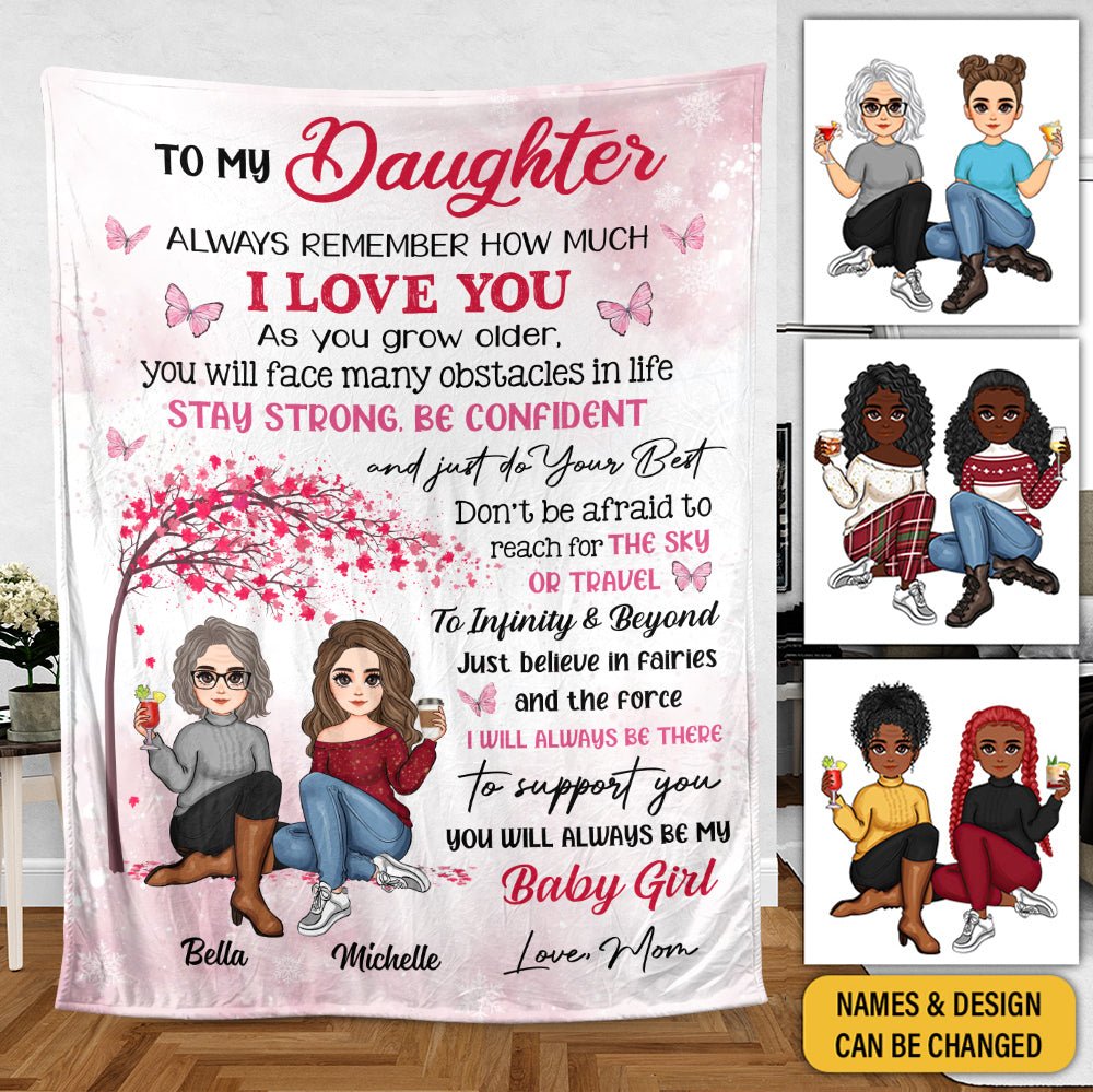 Always Remember I Love You Mom Daughter - Personalized Blanket - Best Gift For Daughter, Granddaughter - Giftago