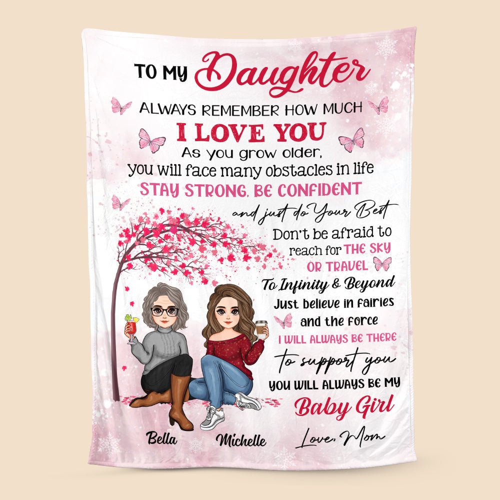 Always Remember I Love You Mom Daughter - Personalized Blanket - Best Gift For Daughter, Granddaughter - Giftago