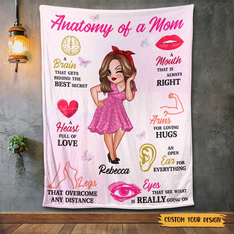 Anatomy Of Mom - Personalized Blanket - Best Gift For Mother - Giftago