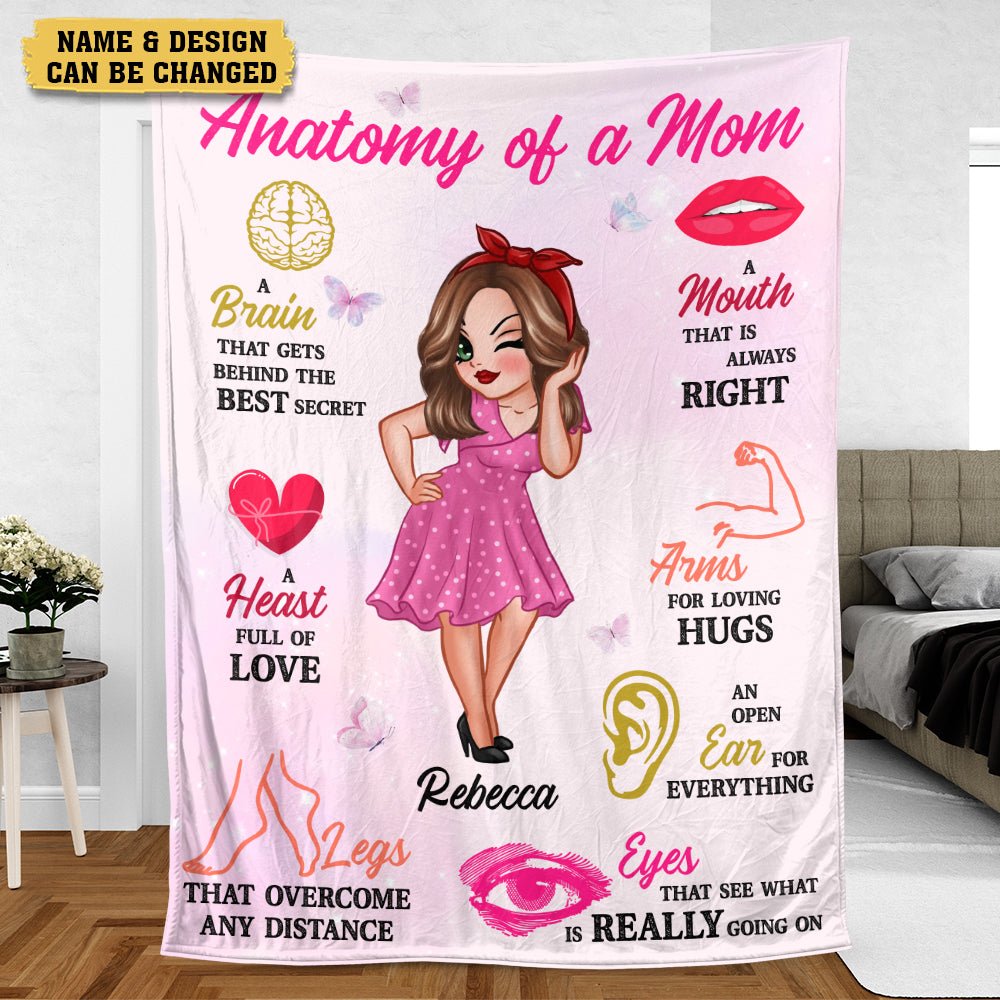 Anatomy Of Mom - Personalized Blanket - Best Gift For Mother - Giftago
