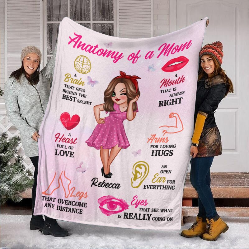 Anatomy Of Mom - Personalized Blanket - Best Gift For Mother - Giftago