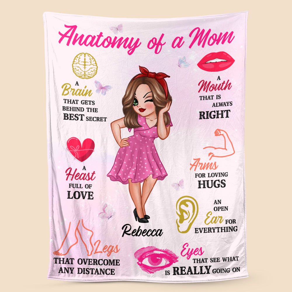 Anatomy Of Mom - Personalized Blanket - Best Gift For Mother - Giftago