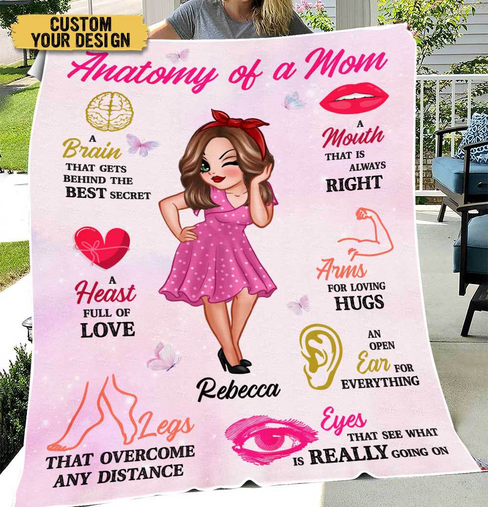 Anatomy Of Mom - Personalized Blanket - Best Gift For Mother - Giftago