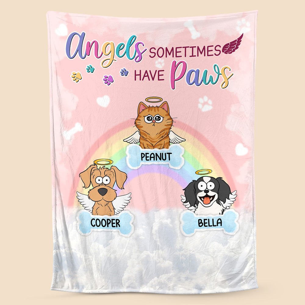 Angels Sometimes Have Paws - Personalized Blanket - Best Gift For Pet Lovers - Giftago