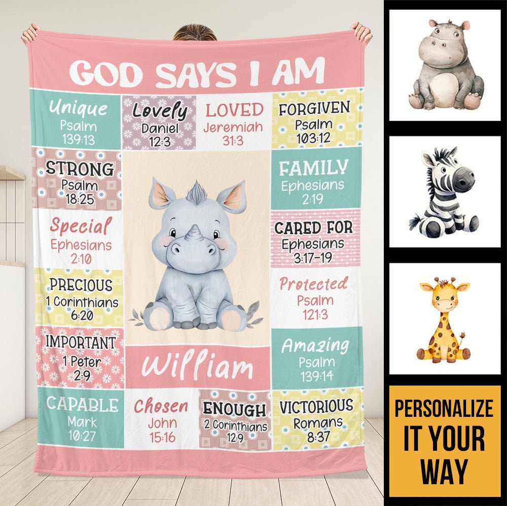 Animal God Says Blanket - Personalized Blanket