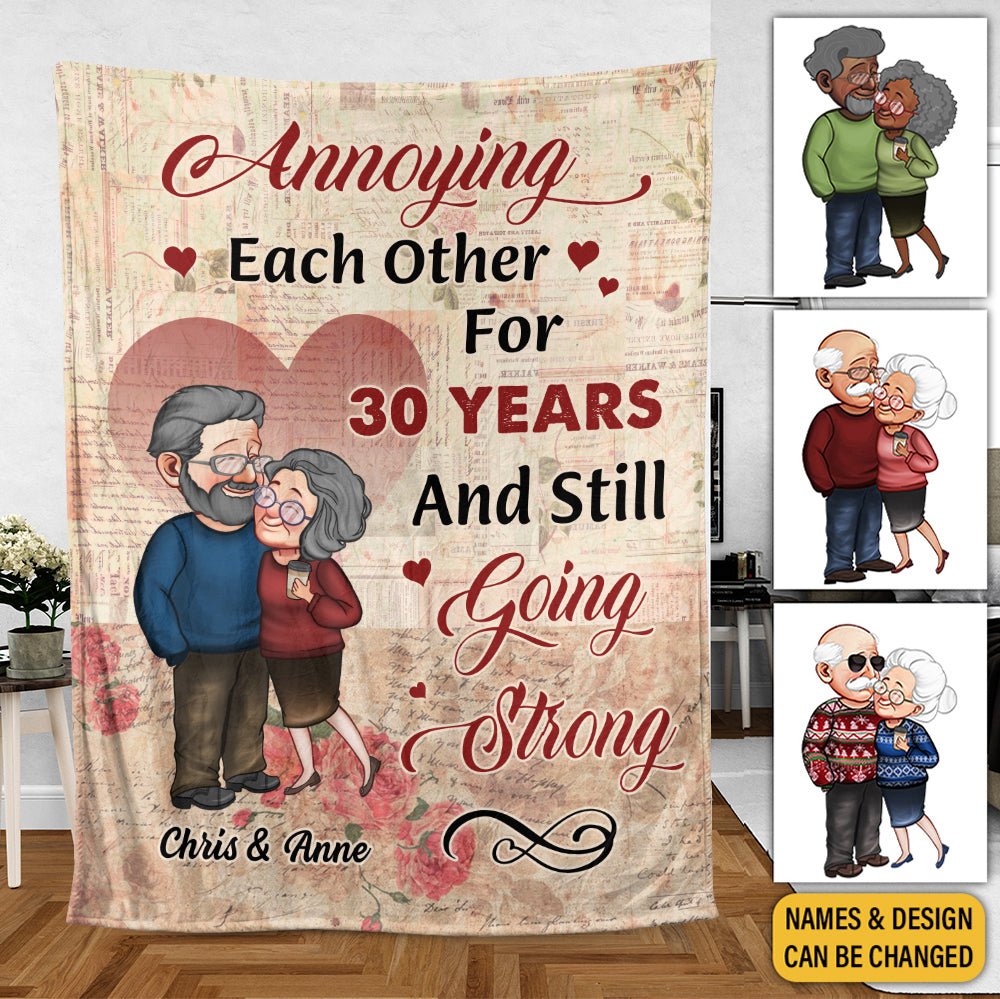 Annoying Each Other Old Couple Version 2 - Personalized Blanket - Meaningful Gift For Valentine, For Couple - Giftago