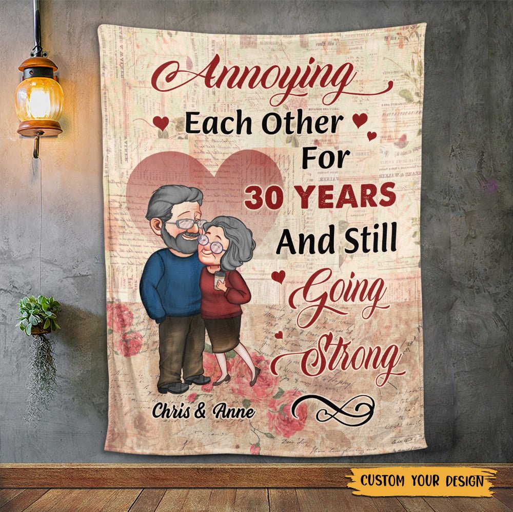Annoying Each Other Old Couple Version 2 - Personalized Blanket - Meaningful Gift For Valentine, For Couple - Giftago