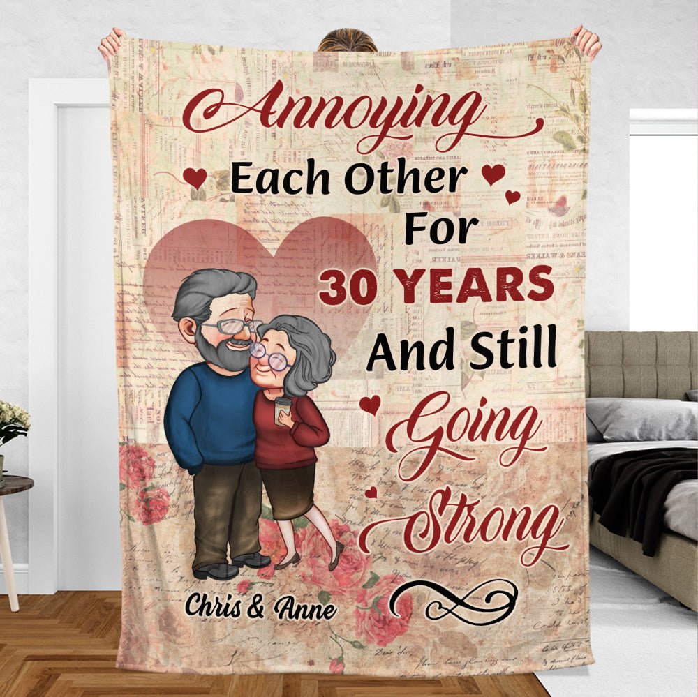 Annoying Each Other Old Couple Version 2 - Personalized Blanket - Meaningful Gift For Valentine, For Couple - Giftago