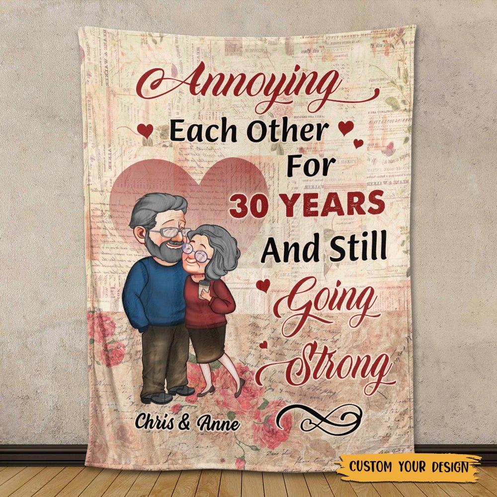 Annoying Each Other Old Couple Version 2 - Personalized Blanket - Meaningful Gift For Valentine, For Couple - Giftago