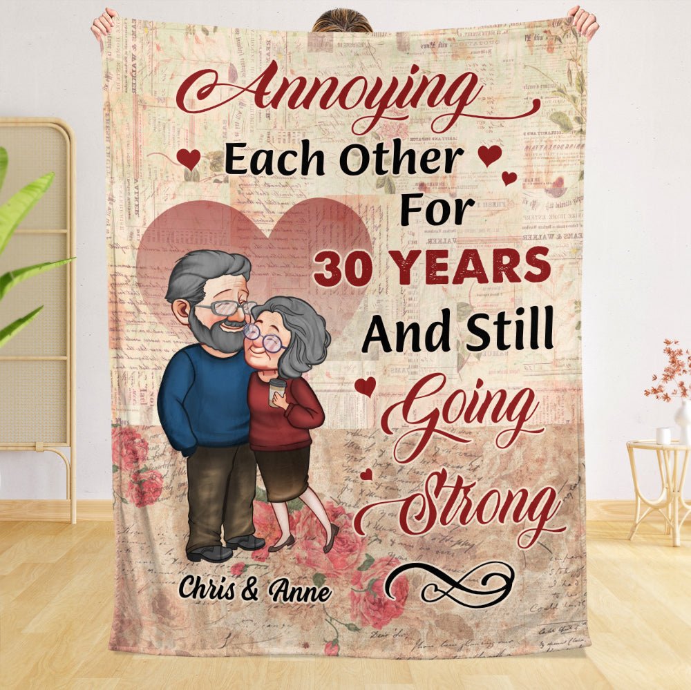 Annoying Each Other Old Couple Version 2 - Personalized Blanket - Meaningful Gift For Valentine, For Couple - Giftago