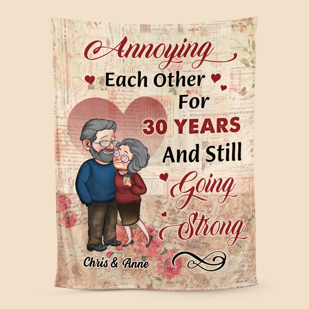 Annoying Each Other Old Couple Version 2 - Personalized Blanket - Meaningful Gift For Valentine, For Couple - Giftago