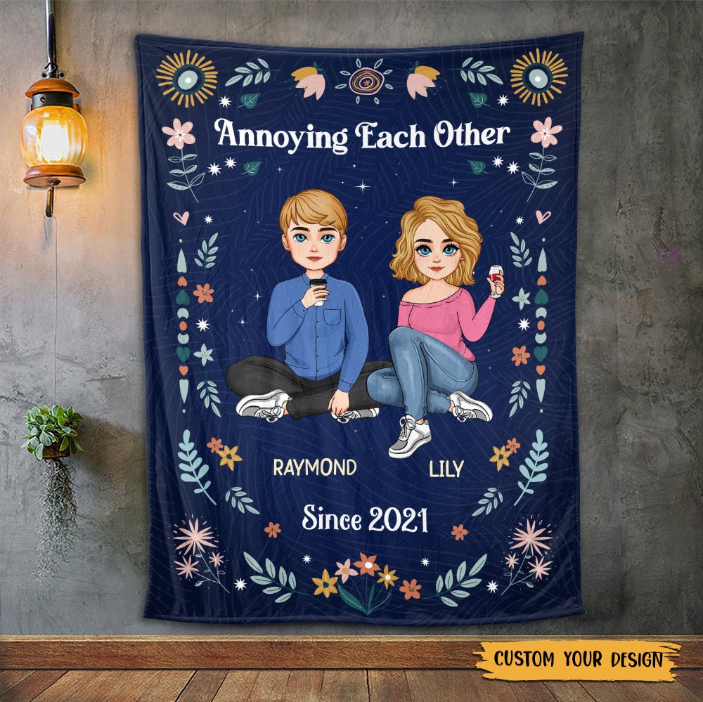 Annoying Each Other - Personalized Blanket - Best Gift For Couple - Giftago