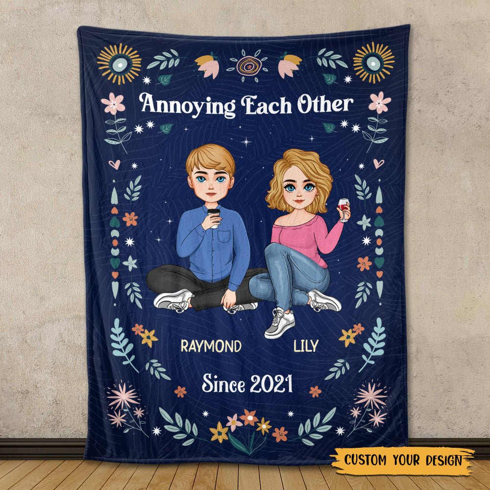 Annoying Each Other - Personalized Blanket - Best Gift For Couple - Giftago