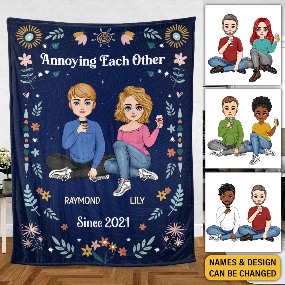 Annoying Each Other - Personalized Blanket - Best Gift For Couple - Giftago