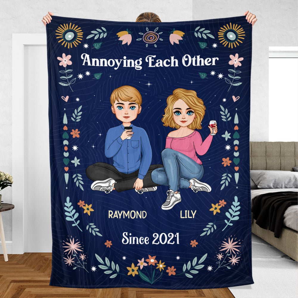 Annoying Each Other - Personalized Blanket - Best Gift For Couple - Giftago